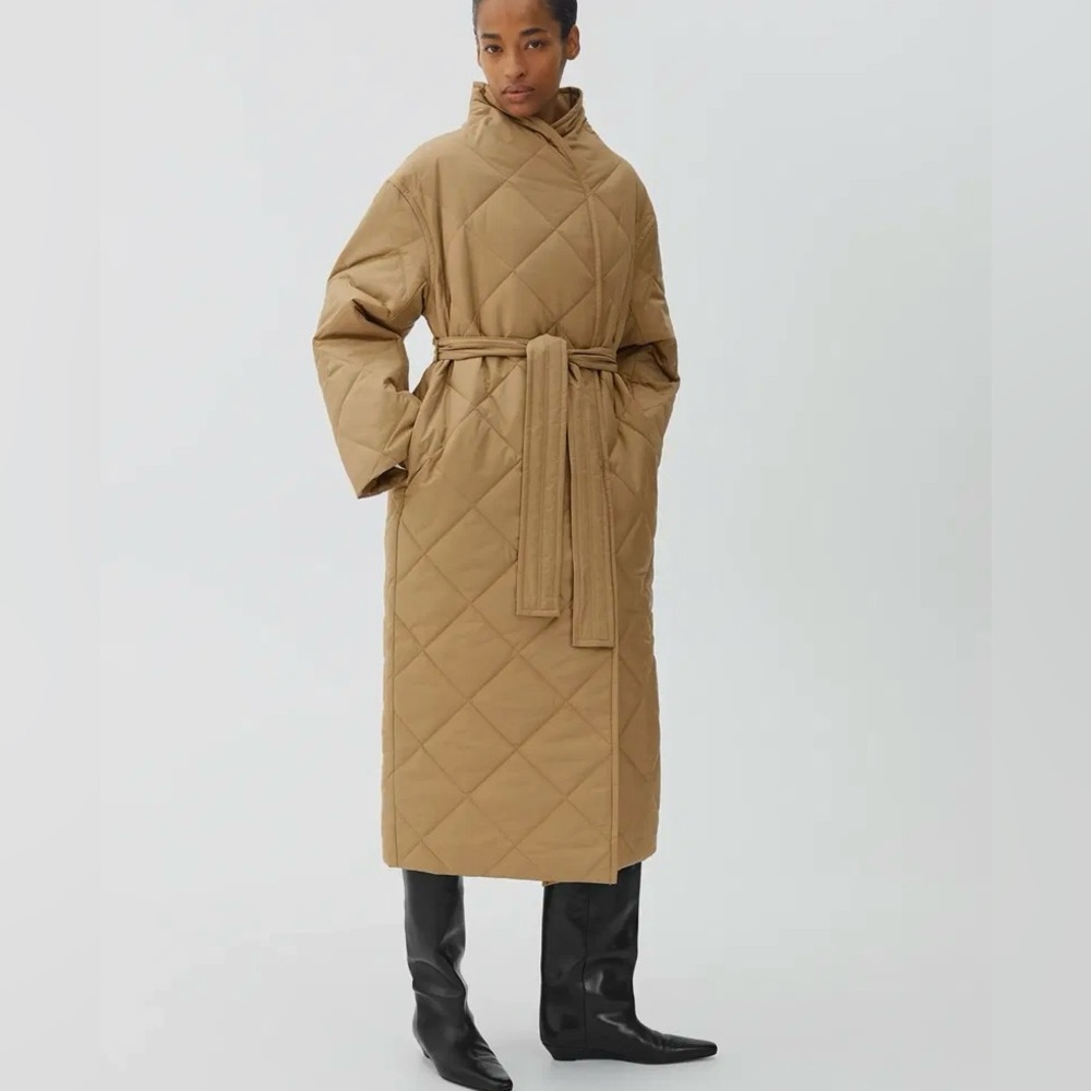 Nwt ARKET Oversized Quilted Belted Coat